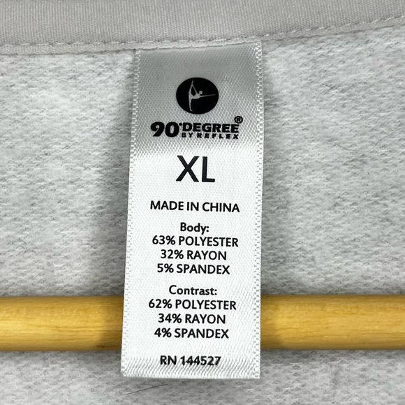 #182 90 Degree by Reflex Grey Loose Fitting Yoga Hoodie - Picture 8 of 10